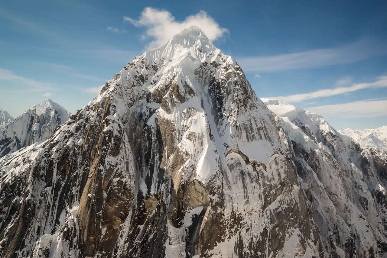 Snow-covered peaks of the Alaska Range above the Matanuska valley